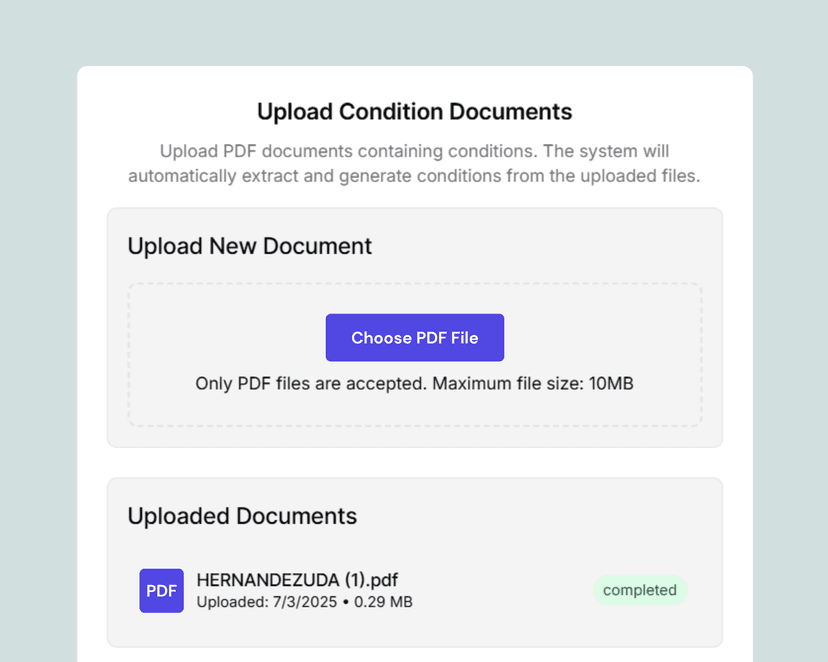 Conditions Support Feature 1