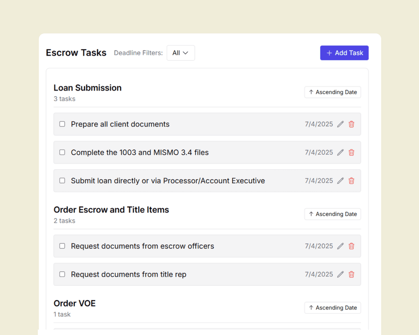 Escrow Timeline Feature 3